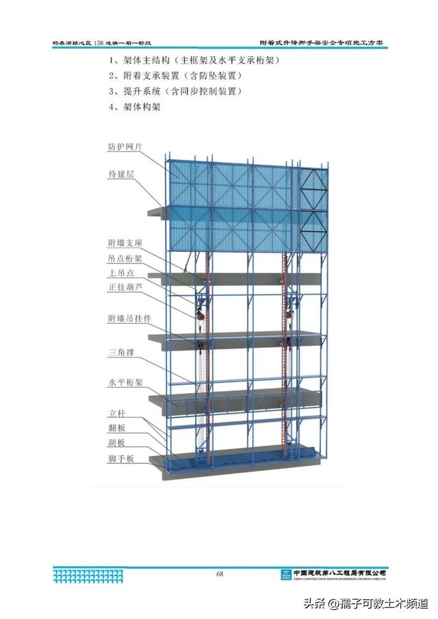 附着式升降脚手架安全专项施工方案,cad平面图 三维模型!